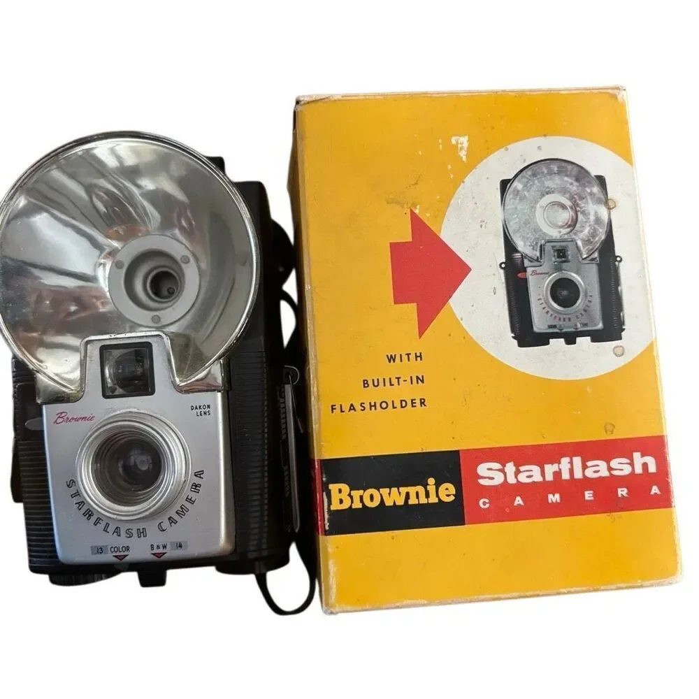 Kodak Brownie Starflash No. 24 127 Film Camera With Box *Untested*